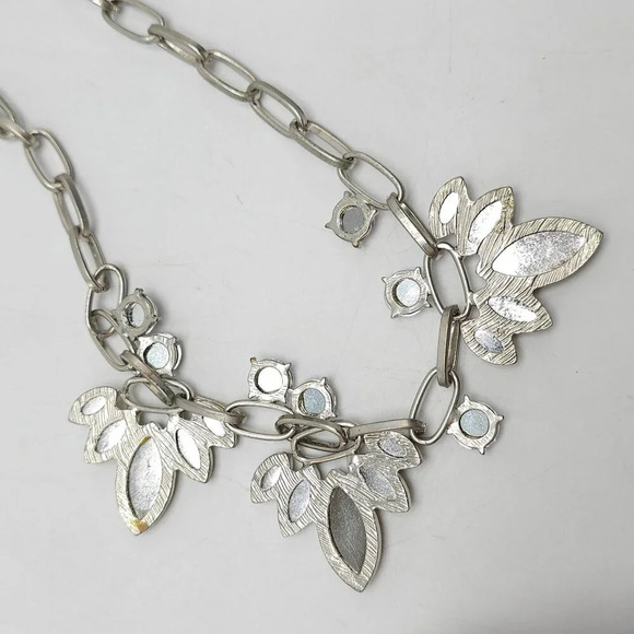 ERICA LYONS Signed Yellow Acrylic Leaf Flower Necklace Earrings Set Fashion - Picture 7 of 10